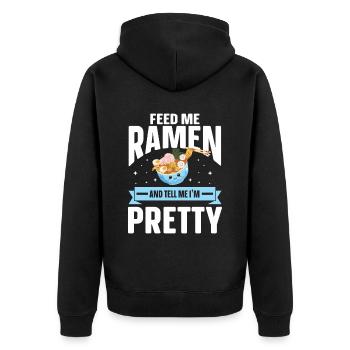 Ramen Noodle Soup Japanese Kawaii Gift Ramen - Unisex Premium Organic Zip Hoodie - black - Back - Nico (187cm)