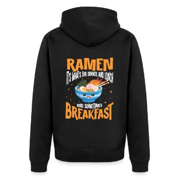 Ramen Noodle Soup Japanese Kawaii Gift Ramen - Unisex Premium Organic Zip Hoodie - black - Back - Nico (187cm)