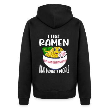 Ramen Noodle Soup Japanese Kawaii Gift Ramen - Unisex Premium Organic Zip Hoodie - black - Back - Nico (187cm)
