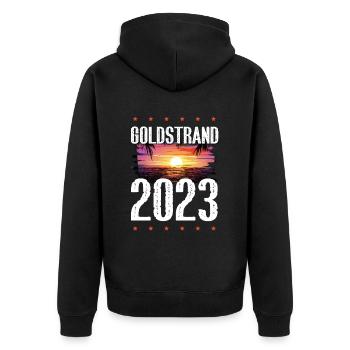 Sables d’or 2023 (Garantie du prix le plus bas) - Veste à capuche bio Premium Unisexe - noir - Dos - Nico (187cm)