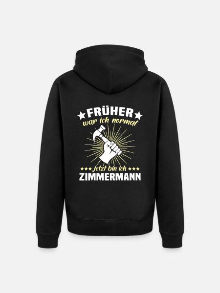 Zimmermann Zimmerer Zimmerei - Unisex Premium Bio Zip Hoodie - Schwarz