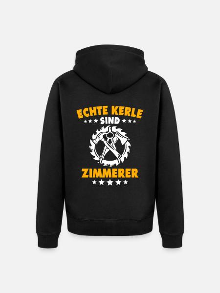 Zimmermann Zimmerer Zimmerei - Unisex Premium Bio Zip Hoodie - Schwarz