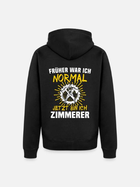 Zimmermann Zimmerer Zimmerei - Unisex Premium Bio Zip Hoodie - Schwarz
