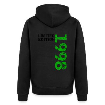 1998 édition limitée cadeau d’anniversaire femme mari - Veste à capuche bio Premium Unisexe - noir - Dos - Nico (187cm)