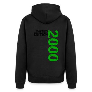 2000 Limited Edition Birthday Gift Wife Husband - Unisex Premium Organic Zip Hoodie - black - Back - Nico (187cm)