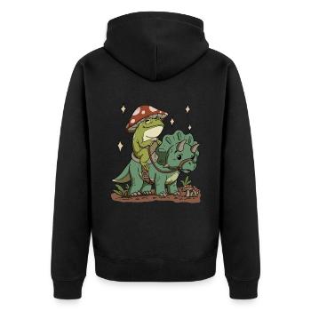 Grenouille Cottagecore - Veste à capuche bio Premium Unisexe - noir - Dos - Nico (187cm)