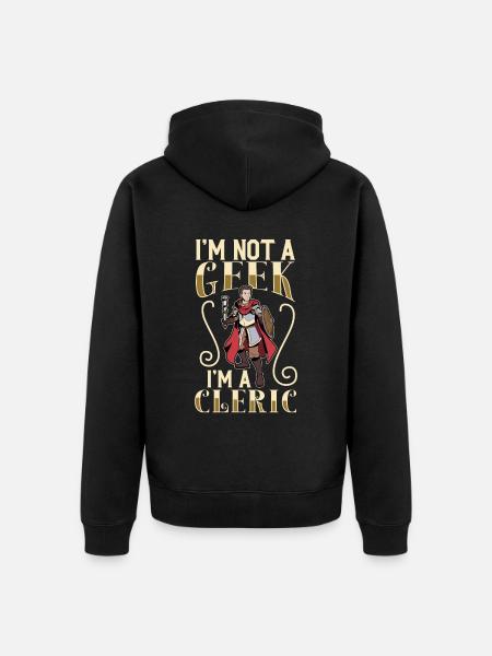 Kein geek - D20 Rollenspiel Charakter - Kleriker - Unisex Premium Bio Zip Hoodie - Schwarz