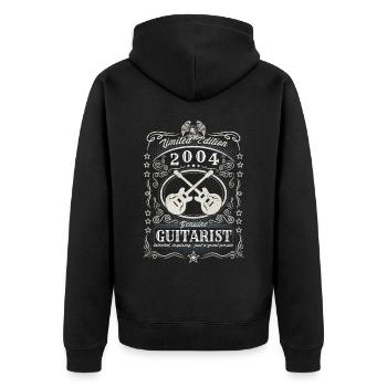 Vintage 2004 Guitarist Geburtstag Geschenk Hobby - Unisex Premium Bio Zip Hoodie - Schwarz - Hinten - Nico (187cm)