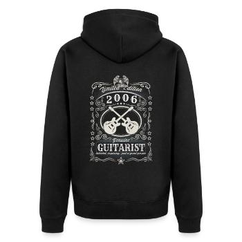 Vintage 2006 Guitariste Cadeau d’anniversaire Hobby - Veste à capuche bio Premium Unisexe - noir - Dos - Nico (187cm)
