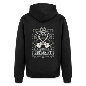 Vintage 2007 Guitariste Cadeau d’anniversaire Hobby - Veste à capuche bio Premium Unisexe - noir - Dos - Nico (187cm)