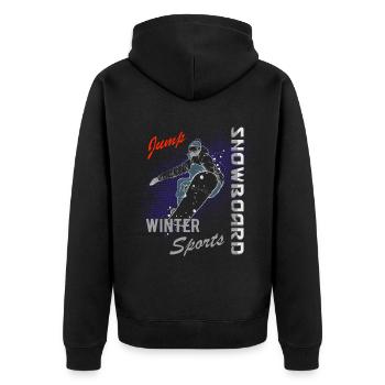 Snowboard Sports d’hiver Snowboarder Hiver - Veste à capuche bio Premium Unisexe - noir - Dos - Nico (187cm)