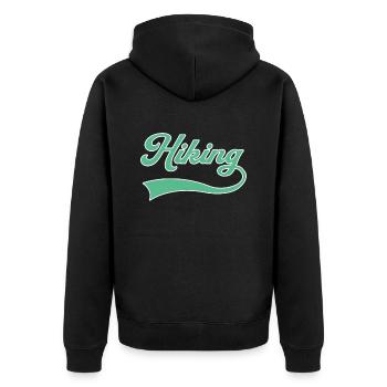 Hiking lettering - Unisex Premium Organic Zip Hoodie - black - Back - Nico (187cm)