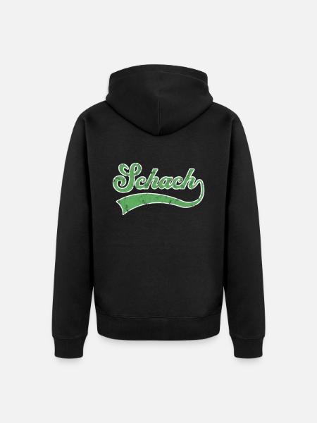 Schach Schriftzug - Unisex Premium Bio Zip Hoodie - Schwarz