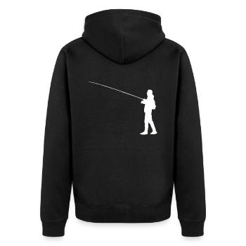 Silhouette de pêcheur - Veste à capuche bio Premium Unisexe - noir - Dos - Nico (187cm)
