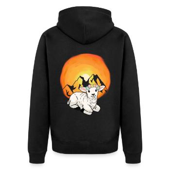 Montagnes Autriche Alpes Agneau Moutons Nature Alm - Veste à capuche bio Premium Unisexe - noir - Dos - Nico (187cm)