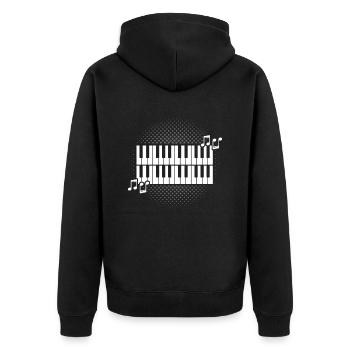 Organist Orgelspieler Orgel - Unisex Premium Bio Zip Hoodie - Schwarz - Hinten - Nico (187cm)