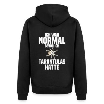 Vogelspinne Haustier Spinnentier - Unisex Premium Bio Zip Hoodie - Schwarz - Hinten - Nico (187cm)