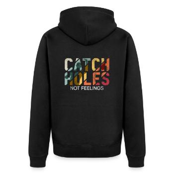 Cornhole Player Blind Hole - Funny Cornhole - Unisex Premium Organic Zip Hoodie - black - Back - Nico (187cm)