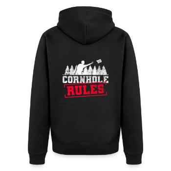 Règles de cornhole. - Drôle de trou de maïs - Veste à capuche bio Premium Unisexe - noir - Dos - Nico (187cm)