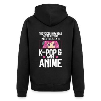 Anime & K-Pop Musique Kpop Manga Japonais Otaku - Veste à capuche bio Premium Unisexe - noir - Dos - Nico (187cm)