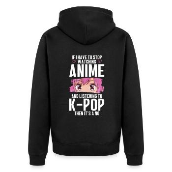 Anime & K-Pop Musique Kpop Manga Japonais Otaku - Veste à capuche bio Premium Unisexe - noir - Dos - Nico (187cm)