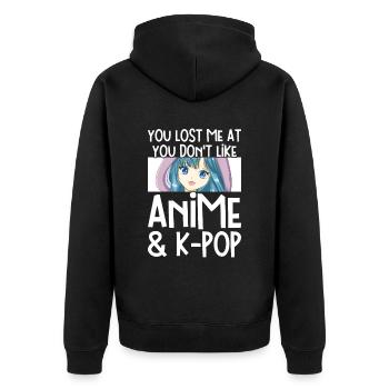 Anime & K-Pop Musique Kpop Manga Japonais Otaku - Veste à capuche bio Premium Unisexe - noir - Dos - Nico (187cm)