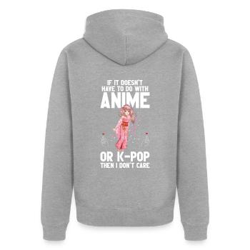 Anime & K-Pop Music Kpop Japanese Manga Otaku - Unisex Premium Bio Zip Hoodie - Grau meliert - Hinten - Nico (187cm)