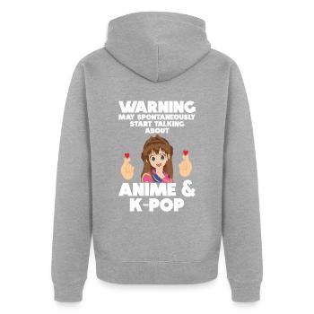 Anime & K-Pop Music Kpop Japanese Manga Otaku - Unisex Premium Bio Zip Hoodie - Grau meliert - Hinten - Nico (187cm)