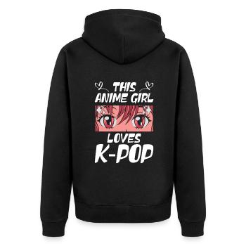 Anime & K-Pop Musique Kpop Manga Japonais Otaku - Veste à capuche bio Premium Unisexe - noir - Dos - Nico (187cm)