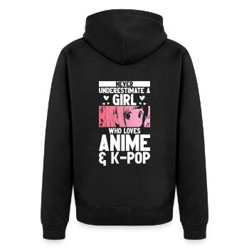 Anime & K-Pop Musique Kpop Manga Japonais Otaku - Veste à capuche bio Premium Unisexe - noir - Dos - Nico (187cm)