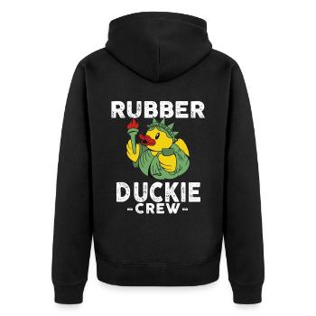 Gummiente Gelbe Ente Crew Badeenten Enten Enten - Unisex Premium Bio Zip Hoodie - Schwarz - Hinten - Nico (187cm)
