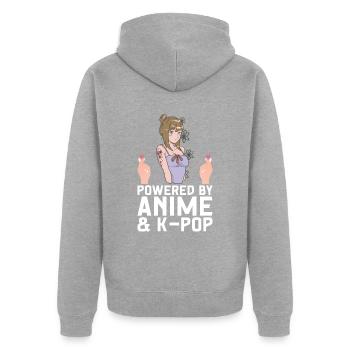 Anime & K-Pop Music Kpop Japanese Manga Otaku - Unisex Premium Bio Zip Hoodie - Grau meliert - Hinten - Nico (187cm)