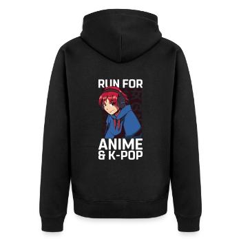 Anime & K-Pop Musique Kpop Manga Japonais Otaku - Veste à capuche bio Premium Unisexe - noir - Dos - Nico (187cm)