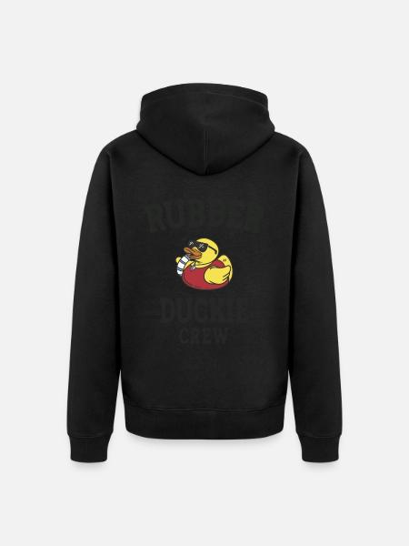 Gummi And Gul Duckie Crew Bad Ænder Ælling - Premium økologisk unisex-hættejakke - sort