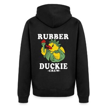 Canard en caoutchouc Canard jaune Équipage Baignade Canards Canards Canards - Veste à capuche bio Premium Unisexe - noir - Dos - Nico (187cm)