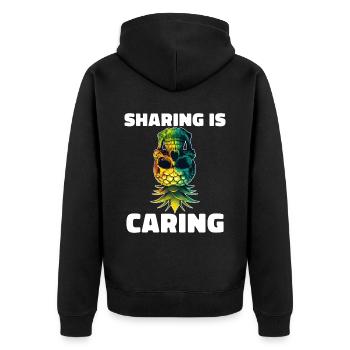 Sharing is Caring Swinging Swinger Upside Down - Unisex Premium Organic Zip Hoodie - black - Back - Nico (187cm)