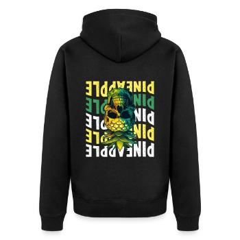 Upside Down Pineapple - Unisex Premium Organic Zip Hoodie - black - Back - Nico (187cm)
