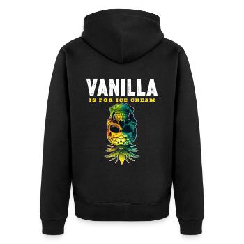 Vanilla is for Ice Cream - Unisex Premium Organic Zip Hoodie - black - Back - Nico (187cm)