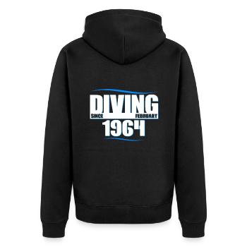 Diver Birthday - Diving since February 1964 - Unisex Premium Organic Zip Hoodie - black - Back - Nico (187cm)