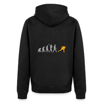 Fullback Evolution American Football Gift - Unisex Premium Organic Zip Hoodie - black - Back - Nico (187cm)
