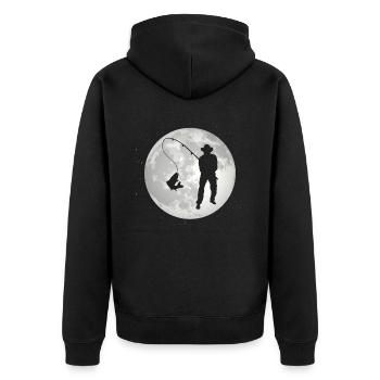 Pleine Lune - Pêche - - Veste à capuche bio Premium Unisexe - noir - Dos - Nico (187cm)