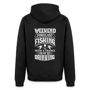 Prévisions de week-end pêche avec une chance de tri - Veste à capuche bio Premium Unisexe - noir - Dos - Nico (187cm)