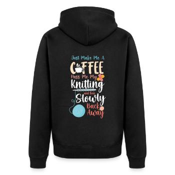 Tricoter du café tricoté juste faire - Veste à capuche bio Premium Unisexe - noir - Dos - Nico (187cm)