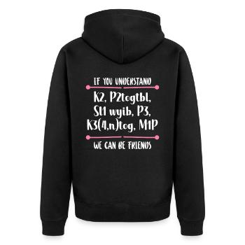 Tricoter Tricoter Si vous comprenez - Veste à capuche bio Premium Unisexe - noir - Dos - Nico (187cm)