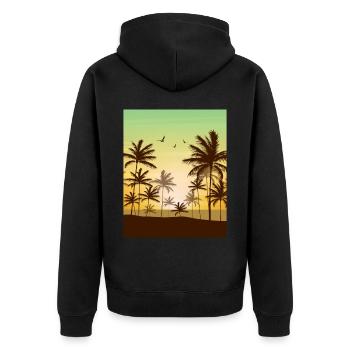 Coconut Girl Aesthetic Tropical Summer Beach - Unisex Premium Bio Zip Hoodie - Schwarz - Hinten - Nico (187cm)