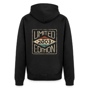 Édition Limitée Awesome Vintage 2003 Anniversaire - Veste à capuche bio Premium Unisexe - noir - Dos - Nico (187cm)