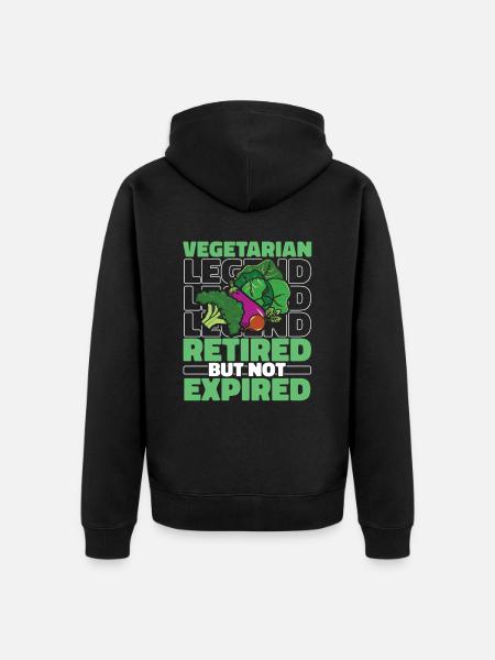 Vegetarian Retired vegetarian - Unisex Premium Organic Zip Hoodie - black