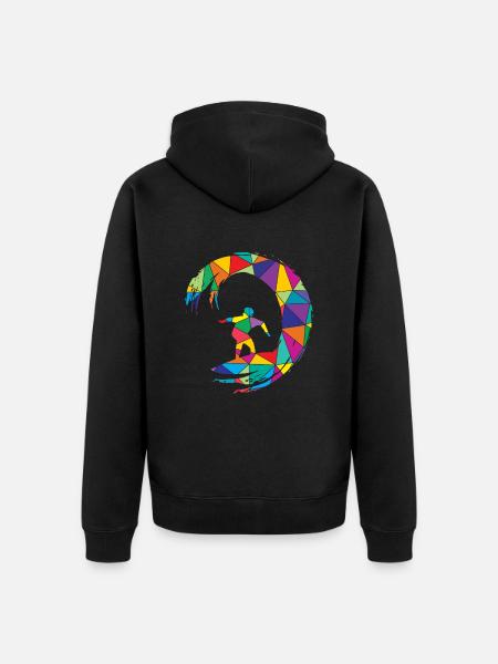 Surfeur Polygone Surfeurs - Veste à capuche bio Premium Unisexe - noir