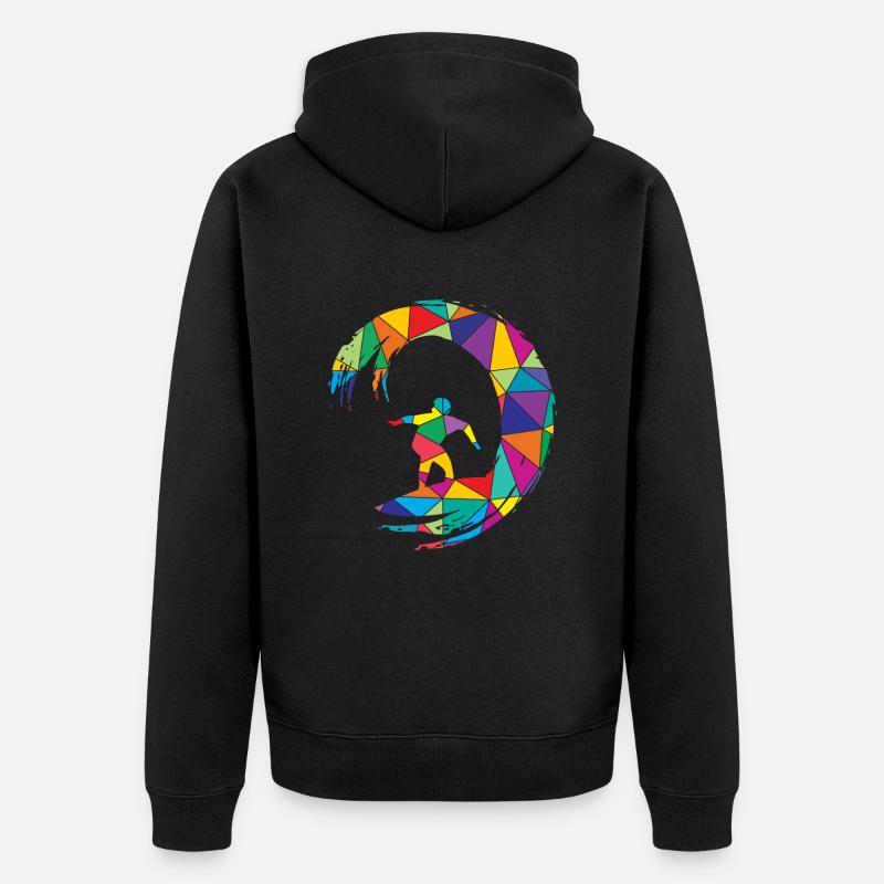 Surfeur Polygone Surfeurs - Veste à capuche bio Premium Unisexe - noir