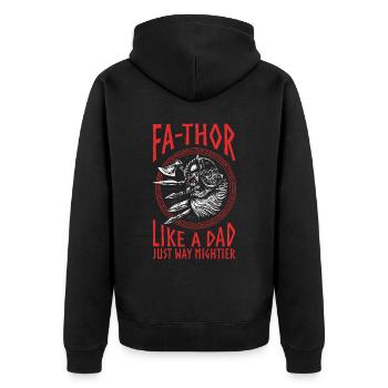 Vathor pour hommes - Fête des pères Cadeau de la fête des pères Viking - Veste à capuche bio Premium Unisexe - noir - Dos - Nico (187cm)